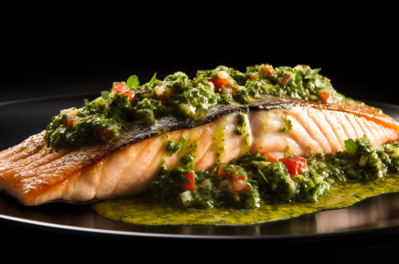 Red Trout With Salsa Verde